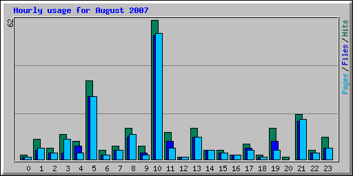 Hourly usage for August 2007
