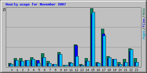 Hourly usage for November 2007