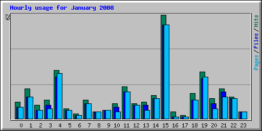 Hourly usage for January 2008