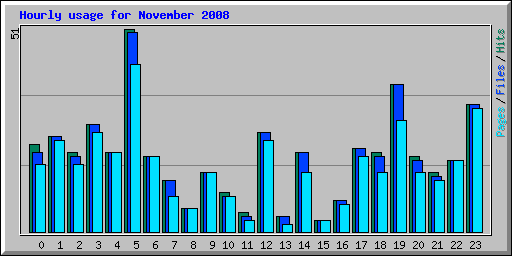 Hourly usage for November 2008