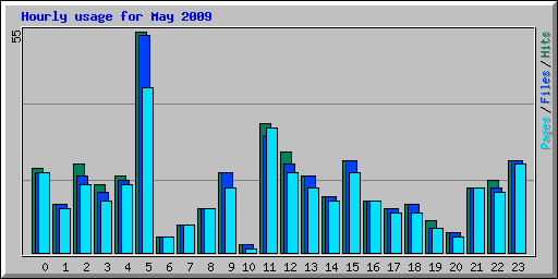 Hourly usage for May 2009