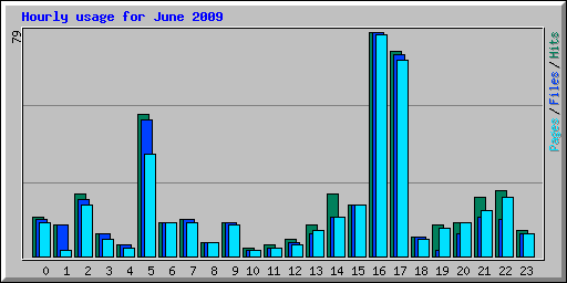 Hourly usage for June 2009