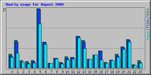 Hourly usage for August 2009