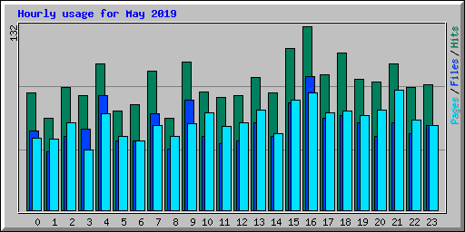 Hourly usage for May 2019