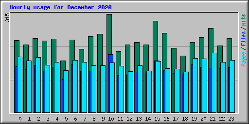 Hourly usage for December 2020